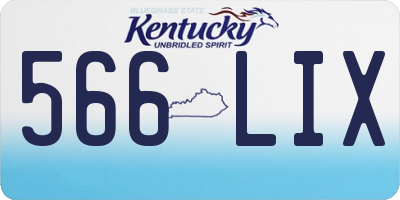 KY license plate 566LIX