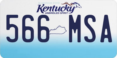 KY license plate 566MSA