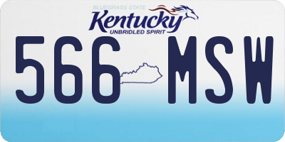 KY license plate 566MSW