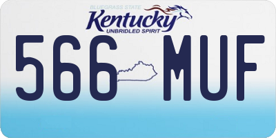 KY license plate 566MUF