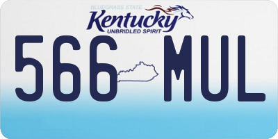 KY license plate 566MUL