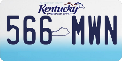 KY license plate 566MWN