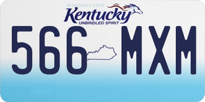 KY license plate 566MXM