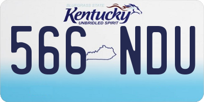 KY license plate 566NDU