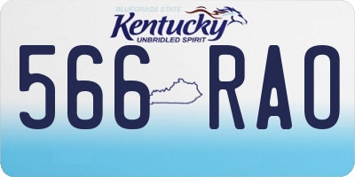 KY license plate 566RAO
