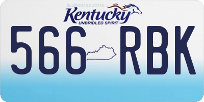 KY license plate 566RBK