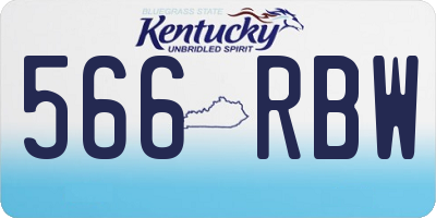 KY license plate 566RBW