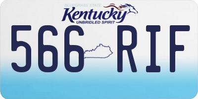 KY license plate 566RIF