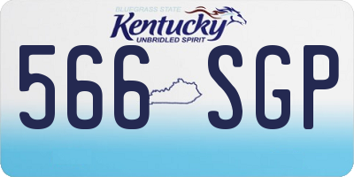 KY license plate 566SGP