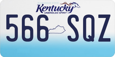 KY license plate 566SQZ