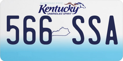 KY license plate 566SSA
