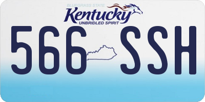 KY license plate 566SSH