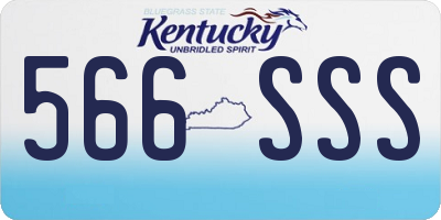 KY license plate 566SSS