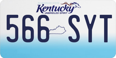 KY license plate 566SYT