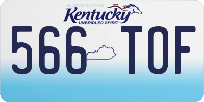 KY license plate 566TOF