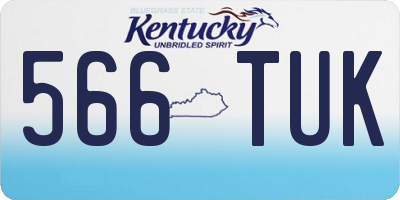 KY license plate 566TUK