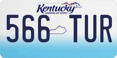KY license plate 566TUR