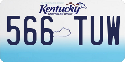 KY license plate 566TUW