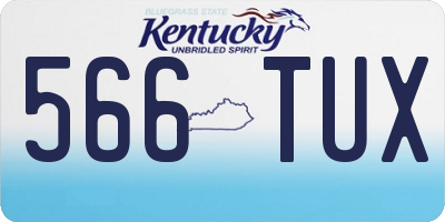 KY license plate 566TUX