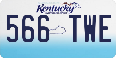 KY license plate 566TWE