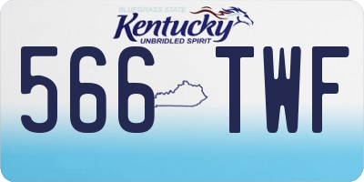 KY license plate 566TWF