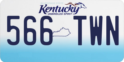 KY license plate 566TWN