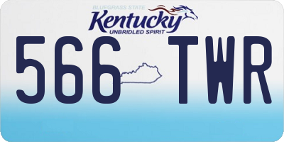 KY license plate 566TWR