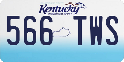 KY license plate 566TWS