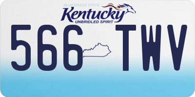KY license plate 566TWV