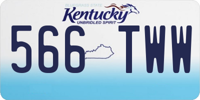 KY license plate 566TWW