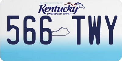 KY license plate 566TWY