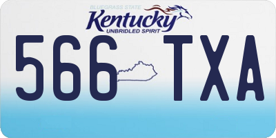 KY license plate 566TXA