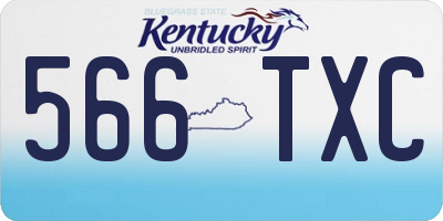 KY license plate 566TXC