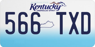 KY license plate 566TXD