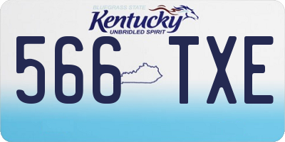 KY license plate 566TXE
