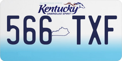 KY license plate 566TXF