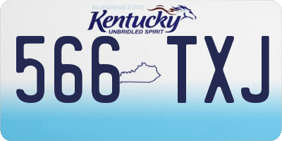 KY license plate 566TXJ