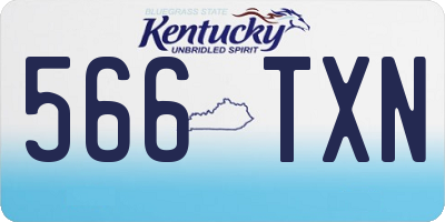 KY license plate 566TXN