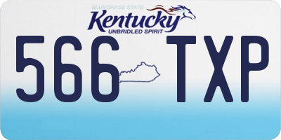 KY license plate 566TXP