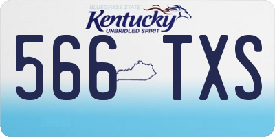 KY license plate 566TXS