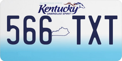 KY license plate 566TXT