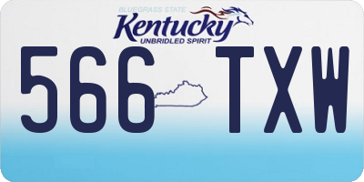 KY license plate 566TXW