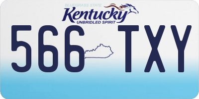 KY license plate 566TXY