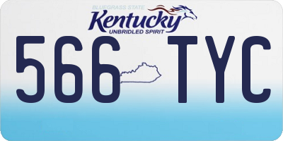 KY license plate 566TYC