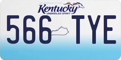 KY license plate 566TYE