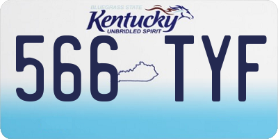 KY license plate 566TYF