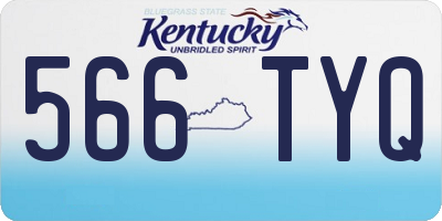 KY license plate 566TYQ