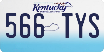 KY license plate 566TYS
