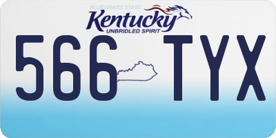 KY license plate 566TYX
