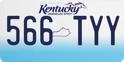 KY license plate 566TYY